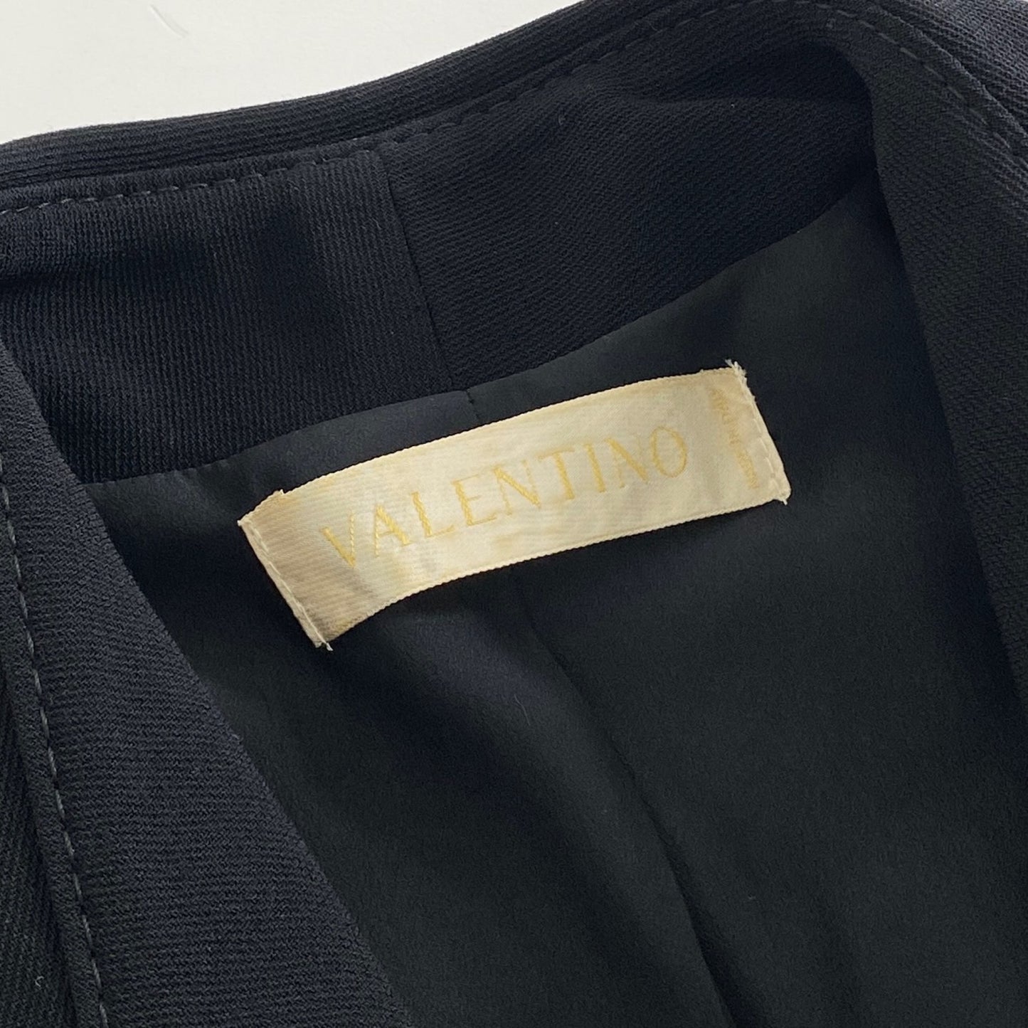 46a31 イタリア製 VALENTINO ヴァレンティノ ウエストリボン テーラードジャケット ブレザーサイズ6 ブラック ウール100% レディース 女性用