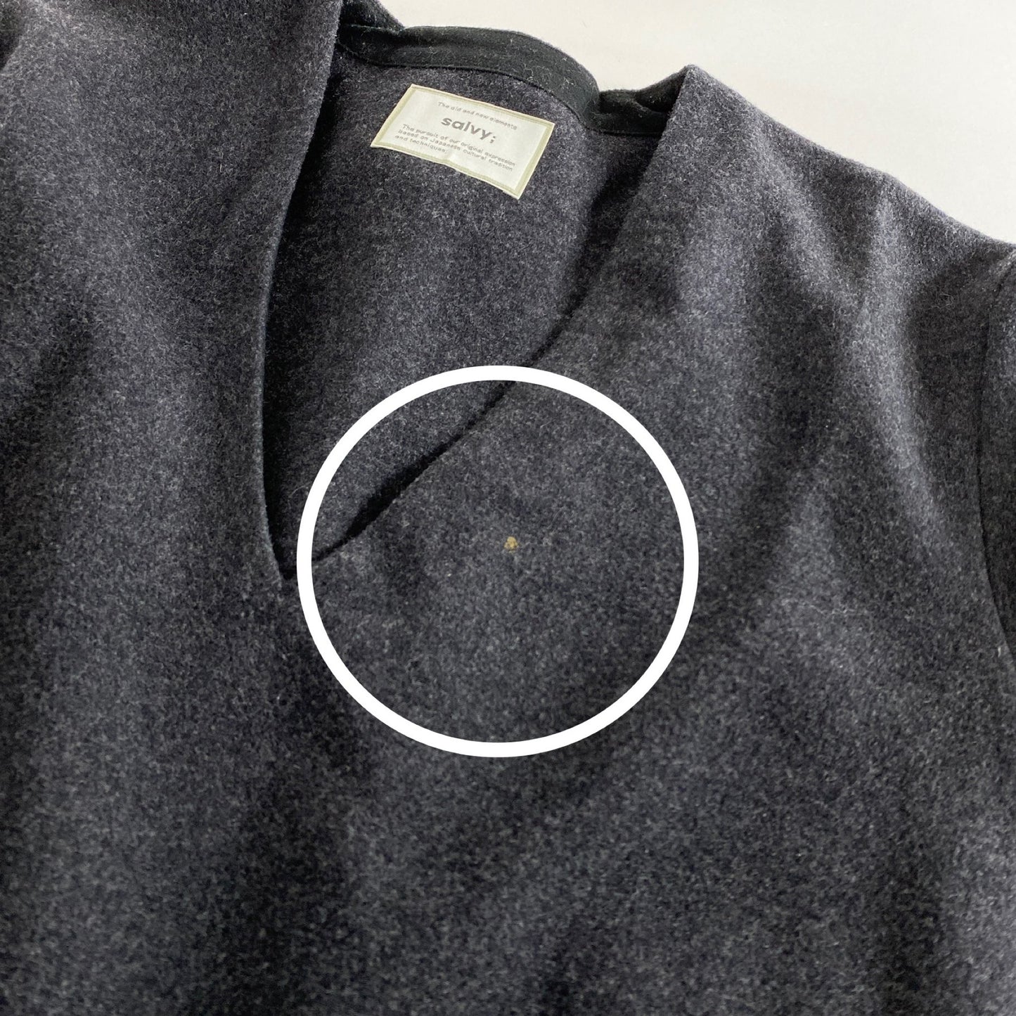 27L14 salvy; サヴィー カシミヤ混 Vネックニットトップ 0 グレー セーター 秋冬 cashmere 長袖 日本製 冬