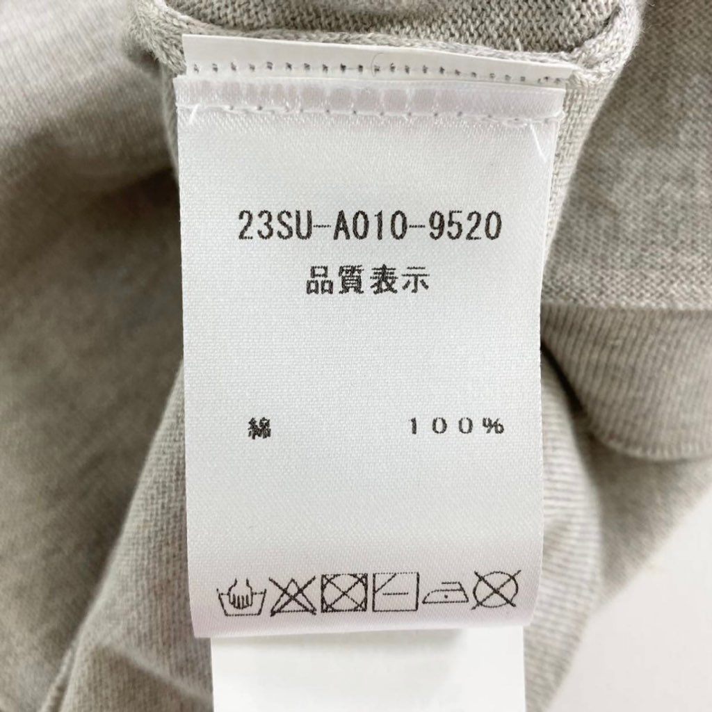 13f1 《未使用》 定価¥60,500 N°21 ヌメロ ヴェントゥーノ 23SS 立体ブランドロゴ 半袖カットソー コットンニット グレー 48 グレー