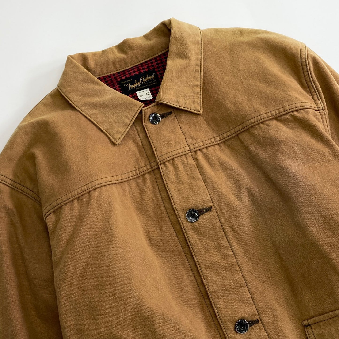 73k12 Trophy Clothing トロフィークロージング カバーオールジャケット XL キャメル コットン100% 日本製