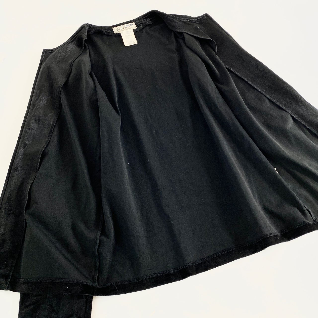 33L10 Yohji Yamamoto ヨウジヤマモト ベロアノーカラージャケット M ブラック ベルベット ririジップ 日本製 ブルゾン ヴィンテージ