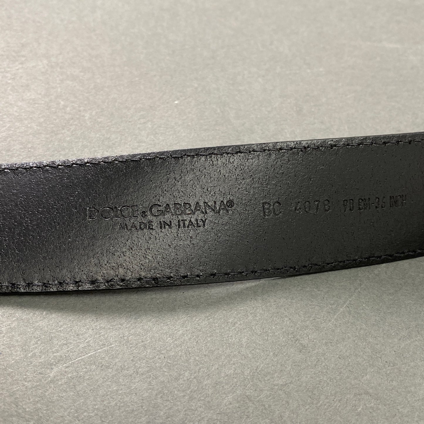 k7-3 DOLCE&GABBANA ドルチェアンドガッバーナ ブラックレザーベルト フォーマル ビジネス 90cm 36inch BLACK Leather D&G ドルガバ イタリア製