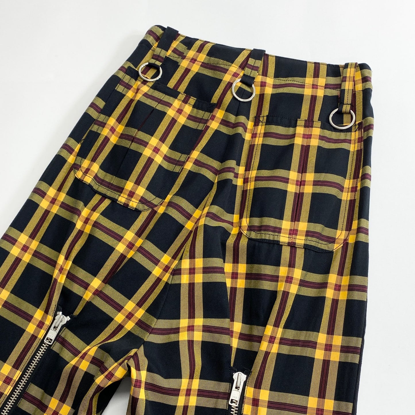 28k13《美品》KIDILL キディル 44 ボンテージパンツ サルエルパンツ ブラック/イエロー KL382