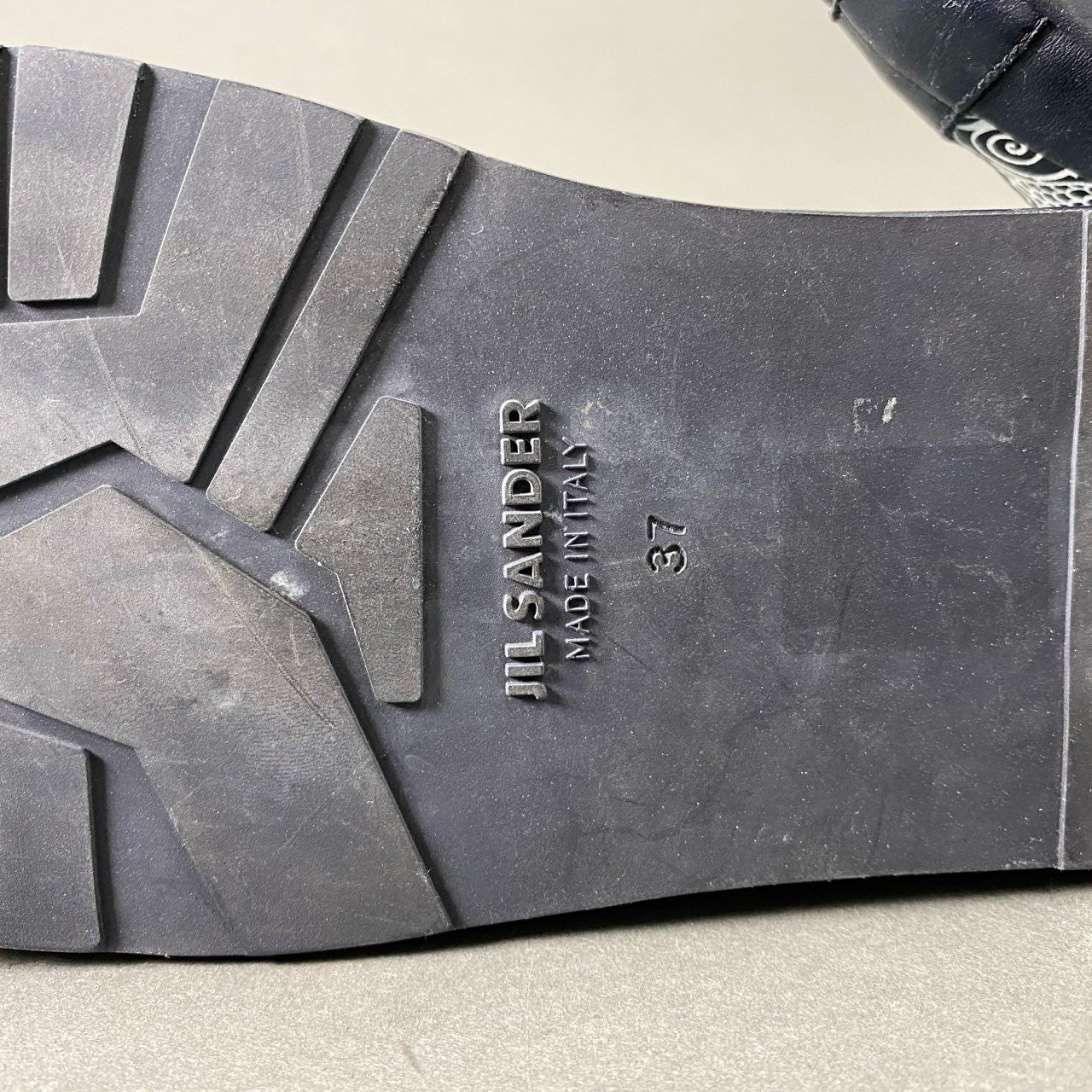 4c1 JIL SANDER ジルサンダー イタリア製 ローカットスニーカー シューズ 総柄 プリント 37 ネイビー レザー MADE IN ITALY