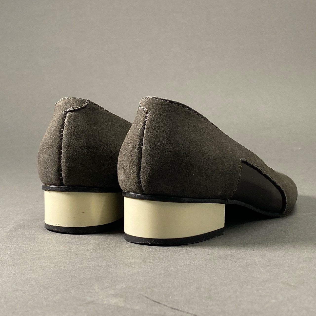 5c3 MARNI マルニ スエードレザー パンプス 35 グレー ブラウン シューズ イタリア製 SHOES MADE IN ITALY 冬