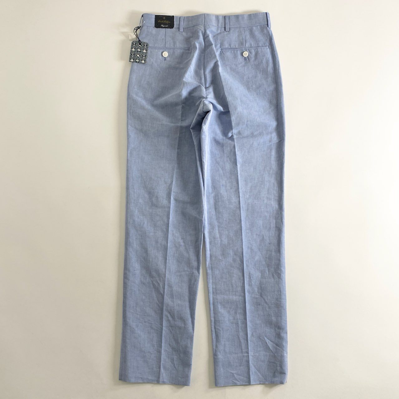 7b26 Brooks Brothers ブルックスブラザーズ スラックスパンツ ロングパンツ 30 ライトブルー リネン混 ボトムス メンズ タグ付き 定価¥20000