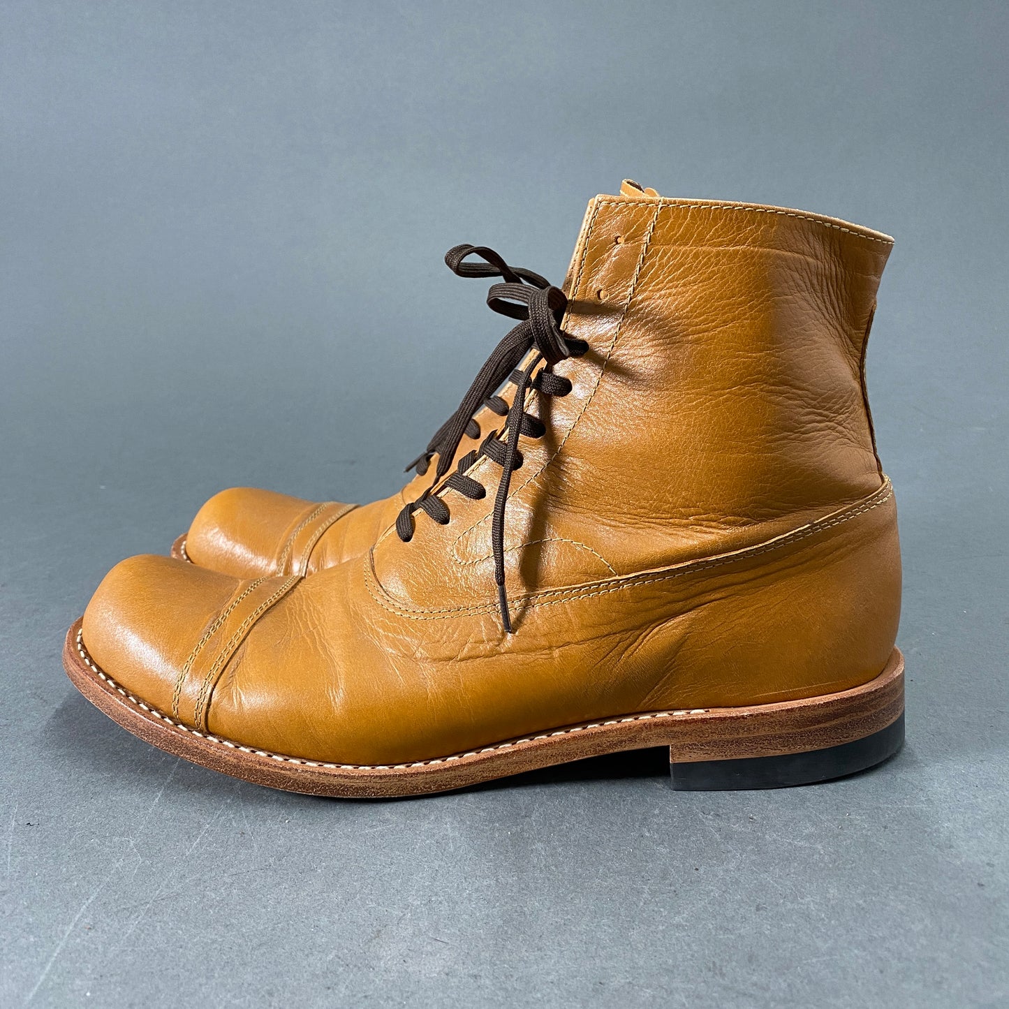 3L5《美品》JULIAN BOOTS ジュリアンブーツ 9.5(27cm程度) カンガルータン レースアップブーツ atelier103 HIGH&SEEK