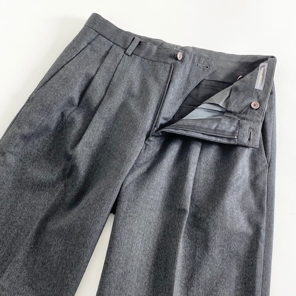46b11 ISSEY MIYAKE イッセイミヤケ 80’s 一筆タグ スーツ セットアップ フォーマル ビジネス XL グレー 日本製 SETUP