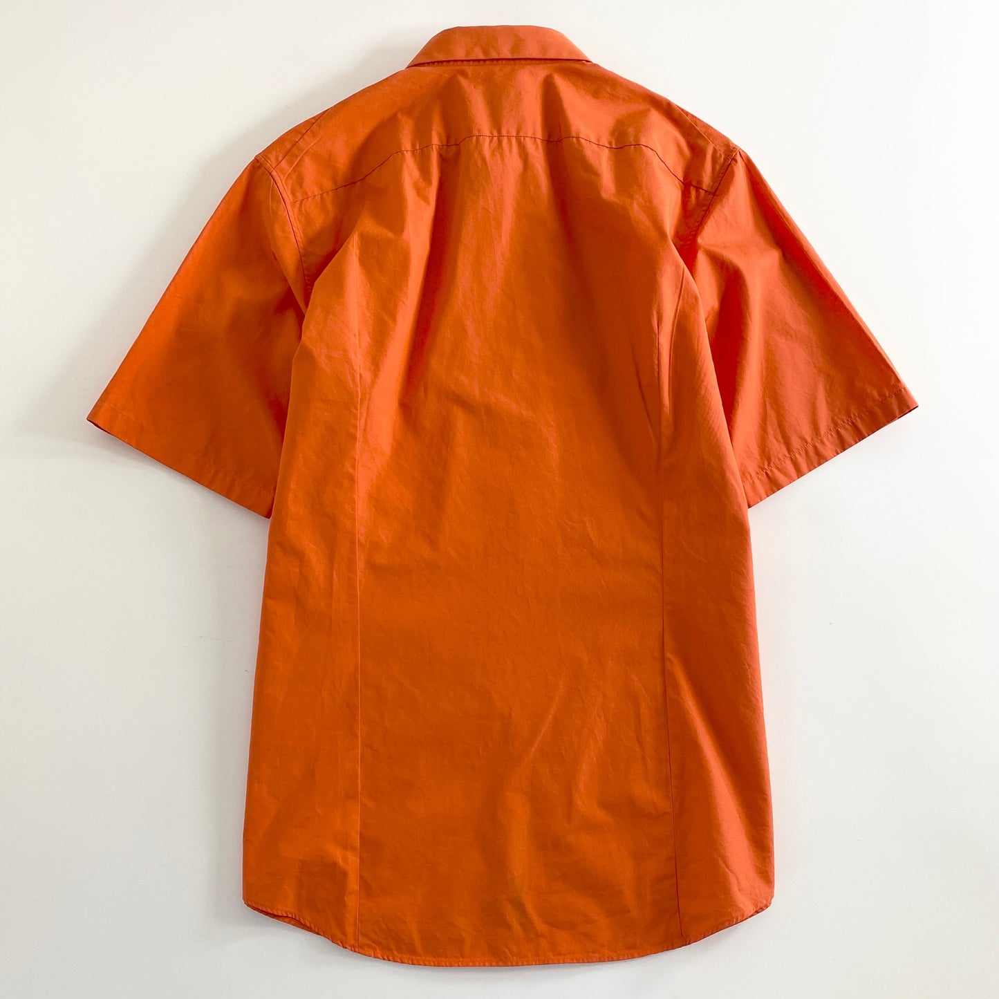 39a21 JIL SANDER ジルサンダー イタリア製 JSMK740826 ストレッチ レギュラーカラー 半袖シャツ 41 オレンジ コットン100% Stretch Regular Collar Shirt Short Sleeve