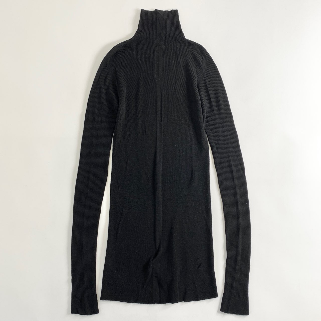 48a30 Rick Owens リックオウエンス タートルネックニットトップ セーター XS ブラック イタリア製 ハイネック 長袖
