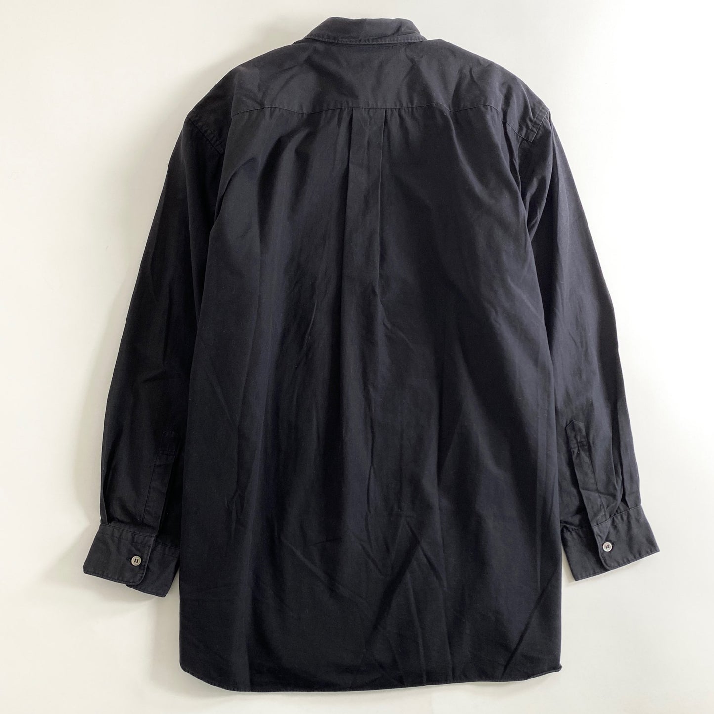 25a29 90s COMME des GARCONS HOMME コムデギャルソンオム 日本製 長袖シャツ ドレスシャツ ロングスリーブ HB-040290 ブラック コットン AD1999 MADE IN JAPAN VINTAGE