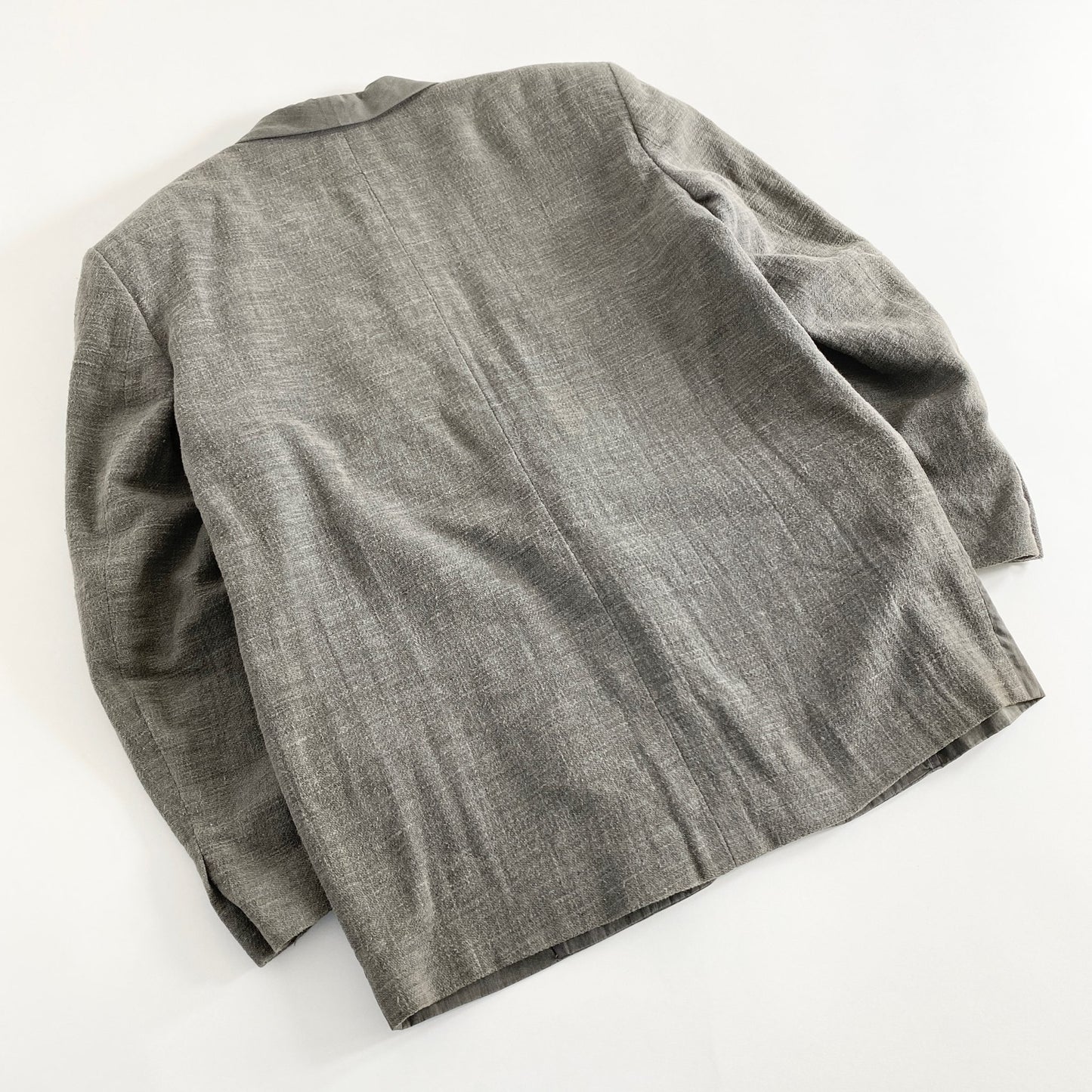 44a21 90s COMME des GARCONS HOMME コムデギャルソンオム 日本製 ヴィンテージ テーラードジャケット ブレザー 切替 Sサイズ グレー コットン100% MADE IN JAPAN VINTAGE