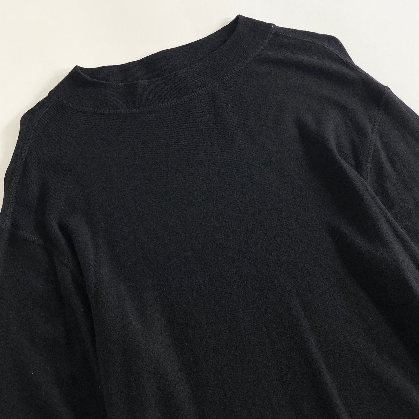 38L23 MHL. エムエイチエル モックネック ニットトップ M ブラック MARGARET HOWELL マーガレットハウエル セーター 日本製 秋