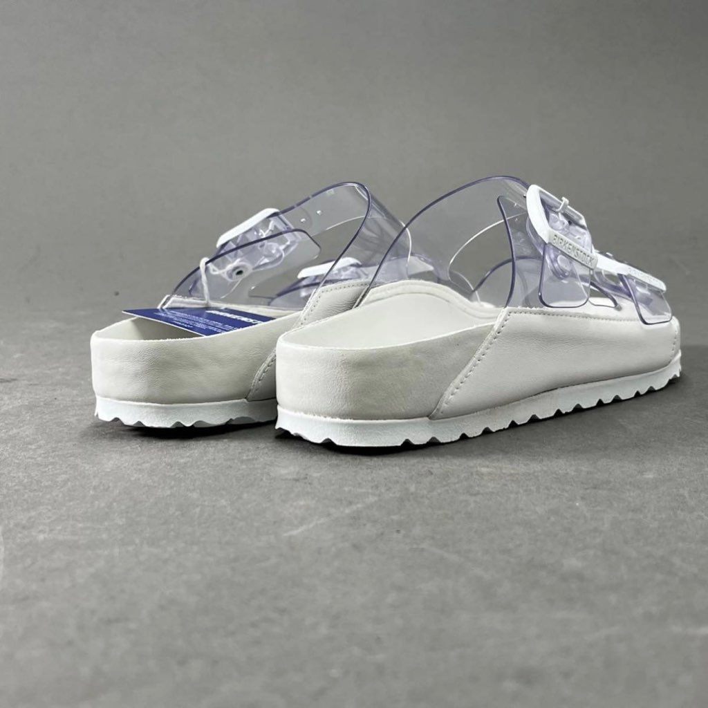 2h4 《未使用》 22SS MANOLO BLAHNIK マノロブラニク BIRKENSTOCK ビルケンシュトック Arizona サンダル クリア 白 35 22.5 レディース