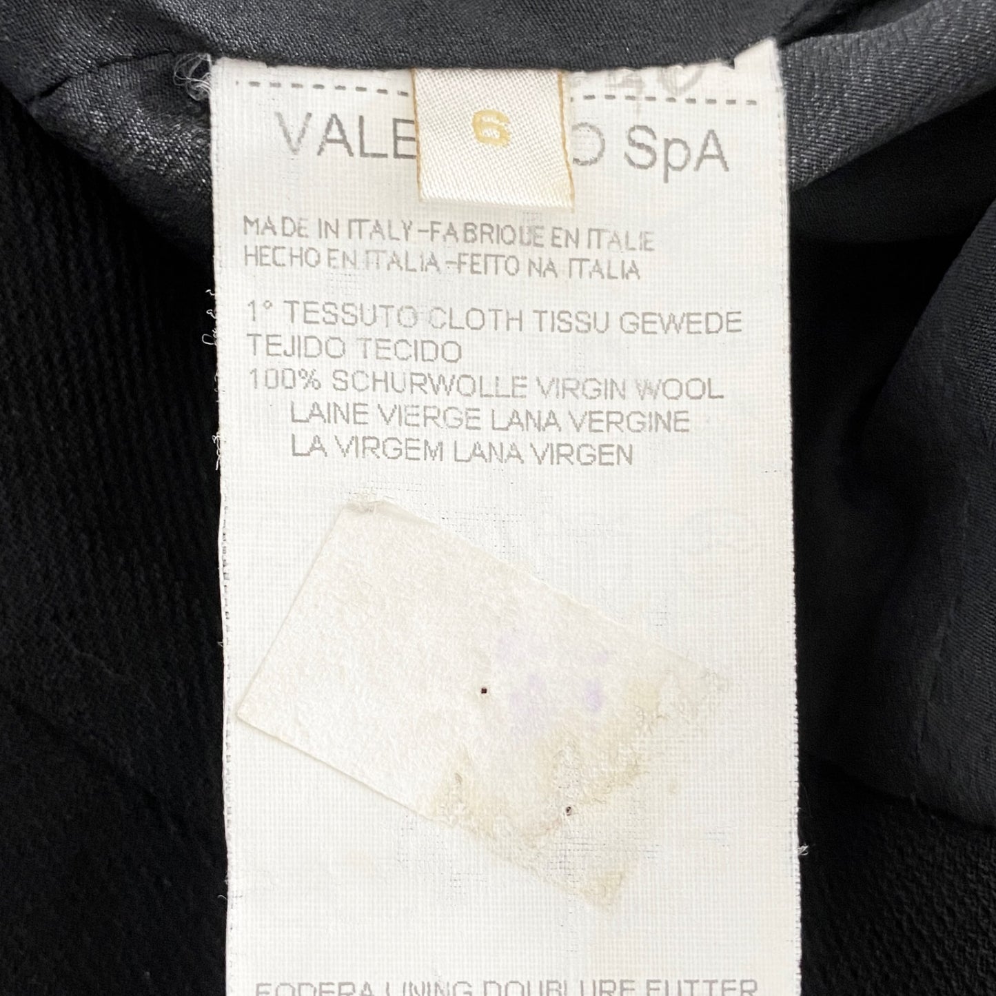 46a31 イタリア製 VALENTINO ヴァレンティノ ウエストリボン テーラードジャケット ブレザーサイズ6 ブラック ウール100% レディース 女性用