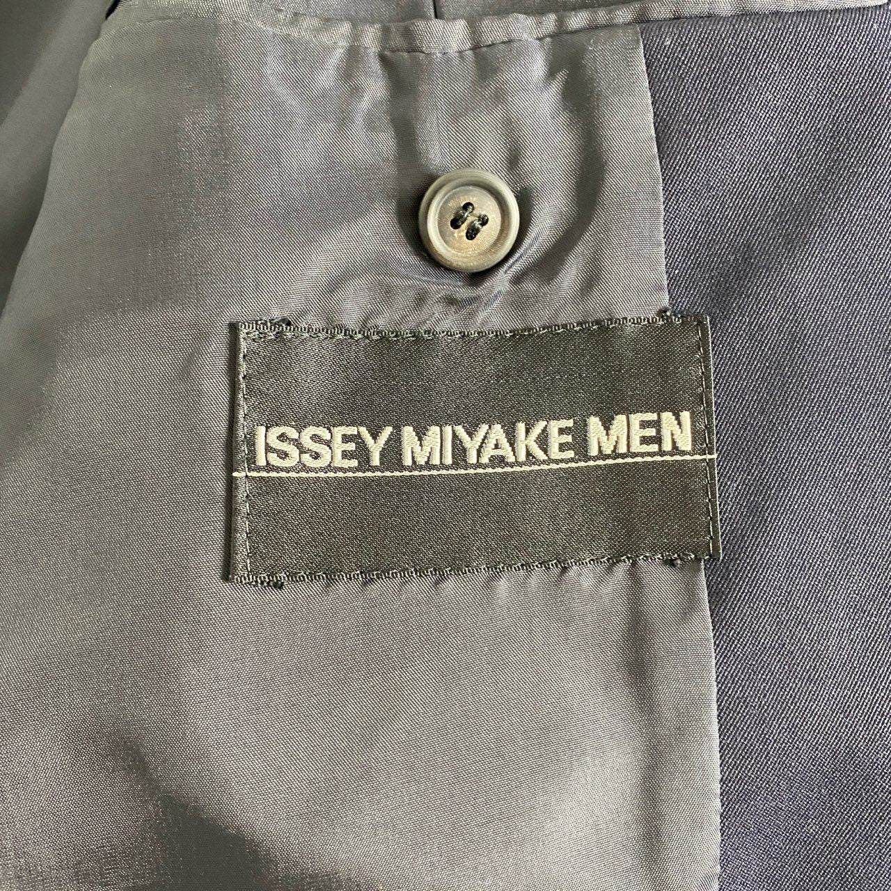 46C13 ISSEY MIYAKE イッセイミヤケ アーカイブ カンフージャケット セットアップ チャイナボタン スーツ L ネイビー メンズ デザイナーズ