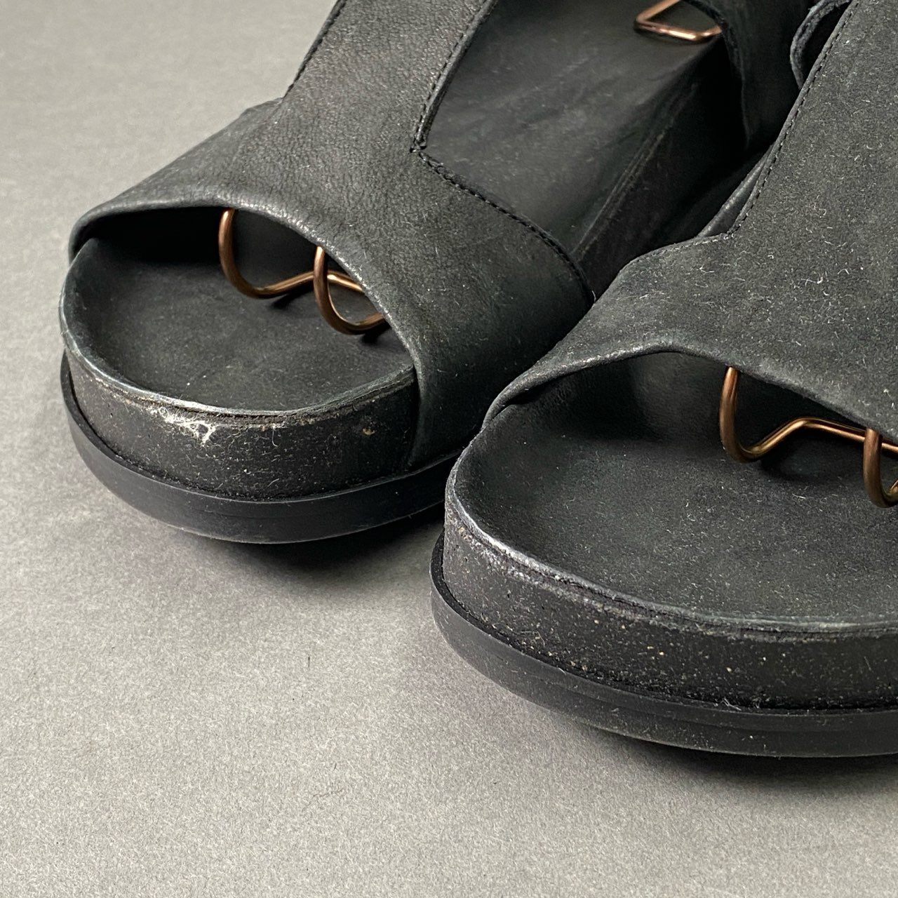 3c9 the last conspiracy ザラストコンスピラシー レザーサンダル 38 ブラック Black Leather Sandal ポルトガル製