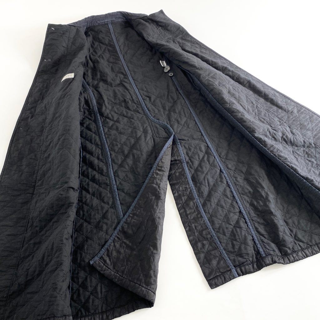 46b11 DRIES VAN NOTEN ドリスヴァンノッテン リメイクトレンチベストコート ブラック 再構築 キルティング ルーマニア製