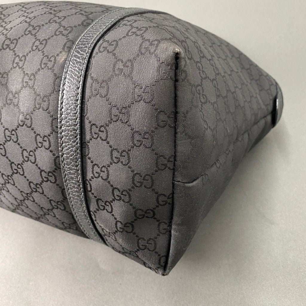Ab7 GUCCI グッチ イタリア製 265695 493075 GGキャンバス トートバッグ かばん 鞄 ブラック キャンバス MADE IN ITALY