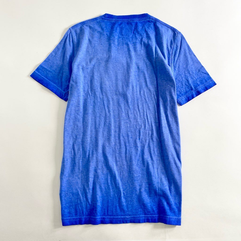 51c3 《新品》 DSQUARED2 ディースクエアード ヴィンテージ加工 ロゴプリント Tシャツ XS ブルー カットソー TEE イタリア製