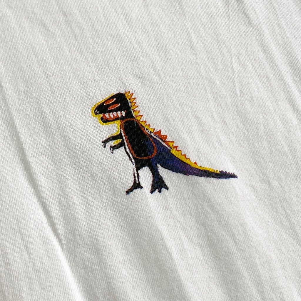 57-2b13 《美品》 BASQUIAT バスキア 00’s デッドストック 展覧会限定 アートTシャツ ホワイト 日本製 ジャン=ミシェル バスキア カットソー TEE 絵画