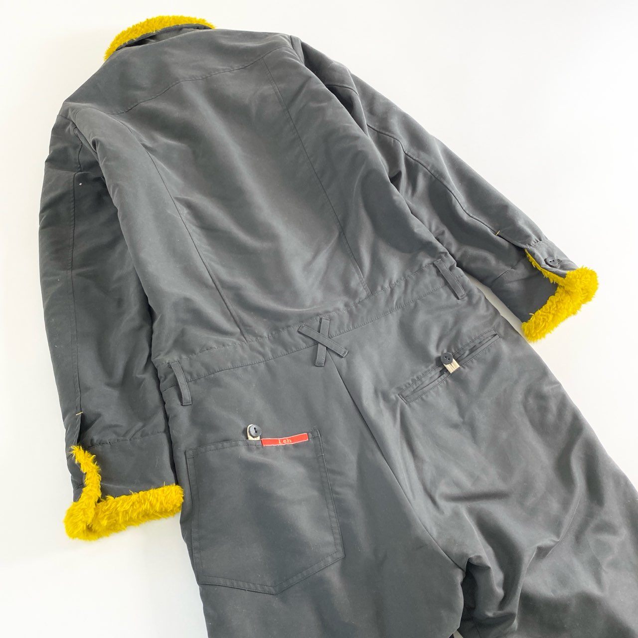 17c13 Leh レー TSUNAGI つなぎ ジャンプスーツ ボア S グレー 日本製 オールインワン カバーオール 続服 冬