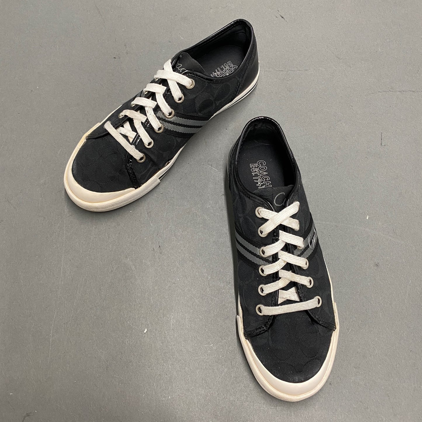 3k14 COACH コーチ ローカットスニーカー 8 1/2《25~25.5cm相当》 ブラック シグネチャー
