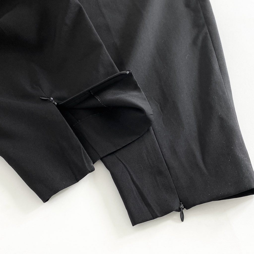 17b11 JIL SANDER ジルサンダー イタリア製 バックスリットスラックスパンツ ボトム テーパード JSMM315201 48 ブラック ウール MADE IN ITALY
