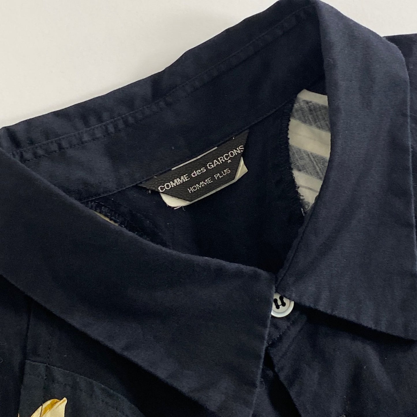 60k30 COMME des GARCONS HOMME PLUS コムデギャルソン オムプリュス フラワーデザインラグランシャツ L~XL相当 ブラック 日本製 花柄