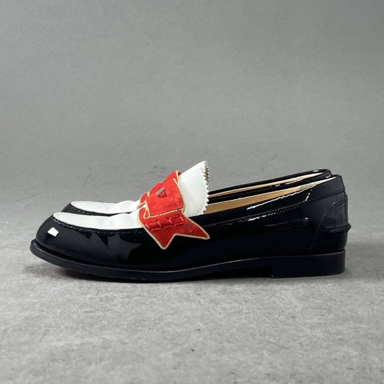 18i17 イタリア製 Christian Louboutin クリスチャンルブタン レザー コイン ローファー 革靴 シューズ 35.5 レザー レディース