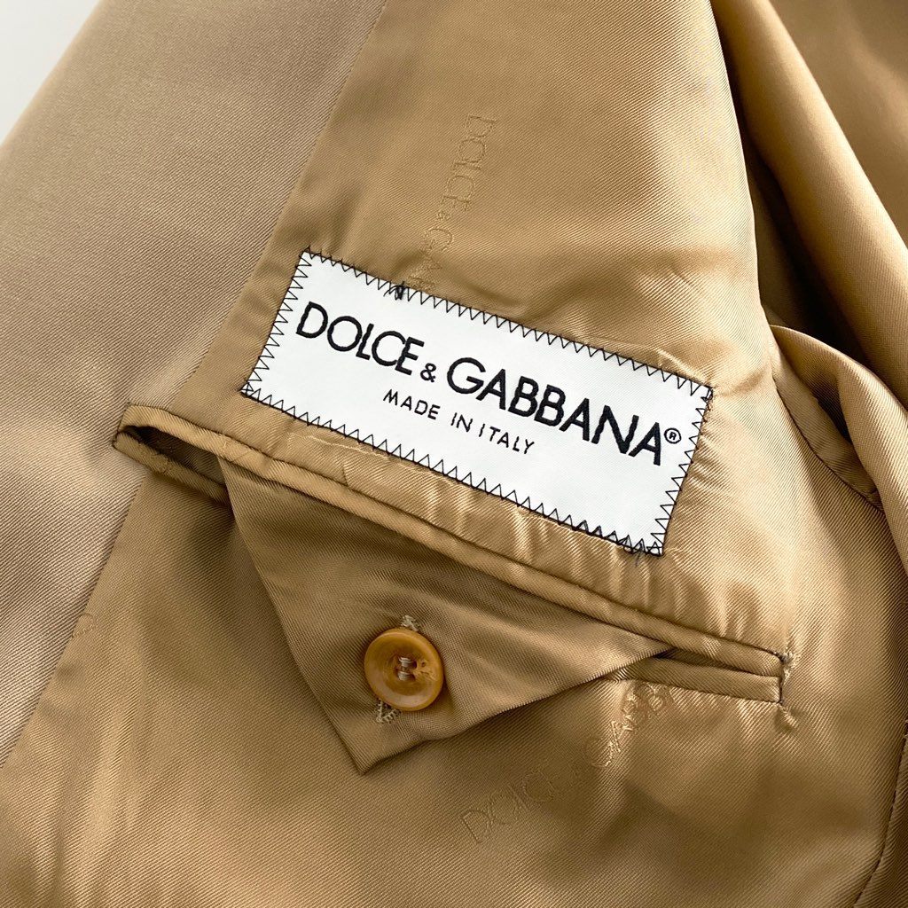 63b13 DOLCE&GABBANA ドルチェアンドガッバーナ イタリア製 テーラードジャケット ブレザー フォーマル ビジネス 48 ベージュ ウール MADE IN ITALY