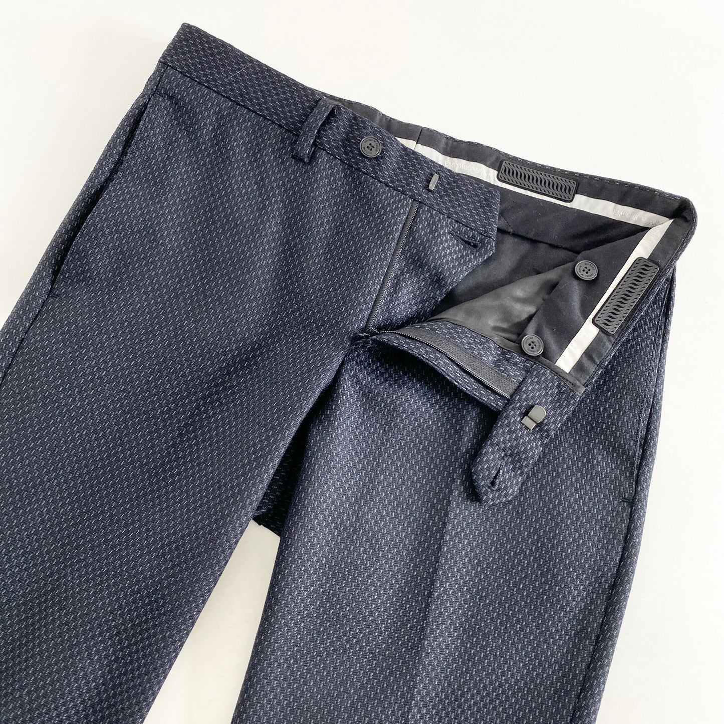 33L14《美品》EMPORIO ARMANI エンポリオ アルマーニ SUPREME シュプリーム スーツ セットアップ 44(170) ブラック イタリア製 ビジネス フォーマル