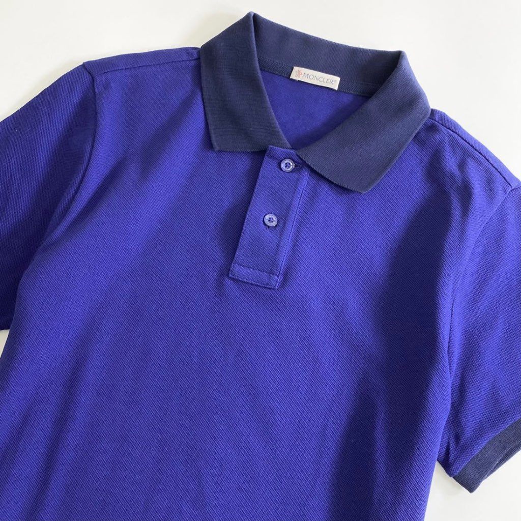 7e19-2 タグ付 MONCLER モンクレール ロゴワッペンポロシャツ サイズS ネイビー MAGLIA POLO MANICA C マリアポロマニカ 半袖