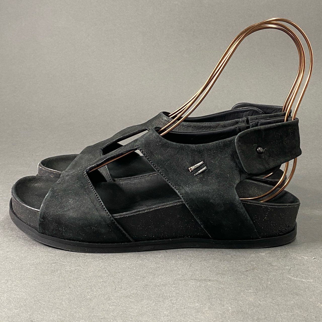 3c9 the last conspiracy ザラストコンスピラシー レザーサンダル 38 ブラック Black Leather Sandal ポルトガル製