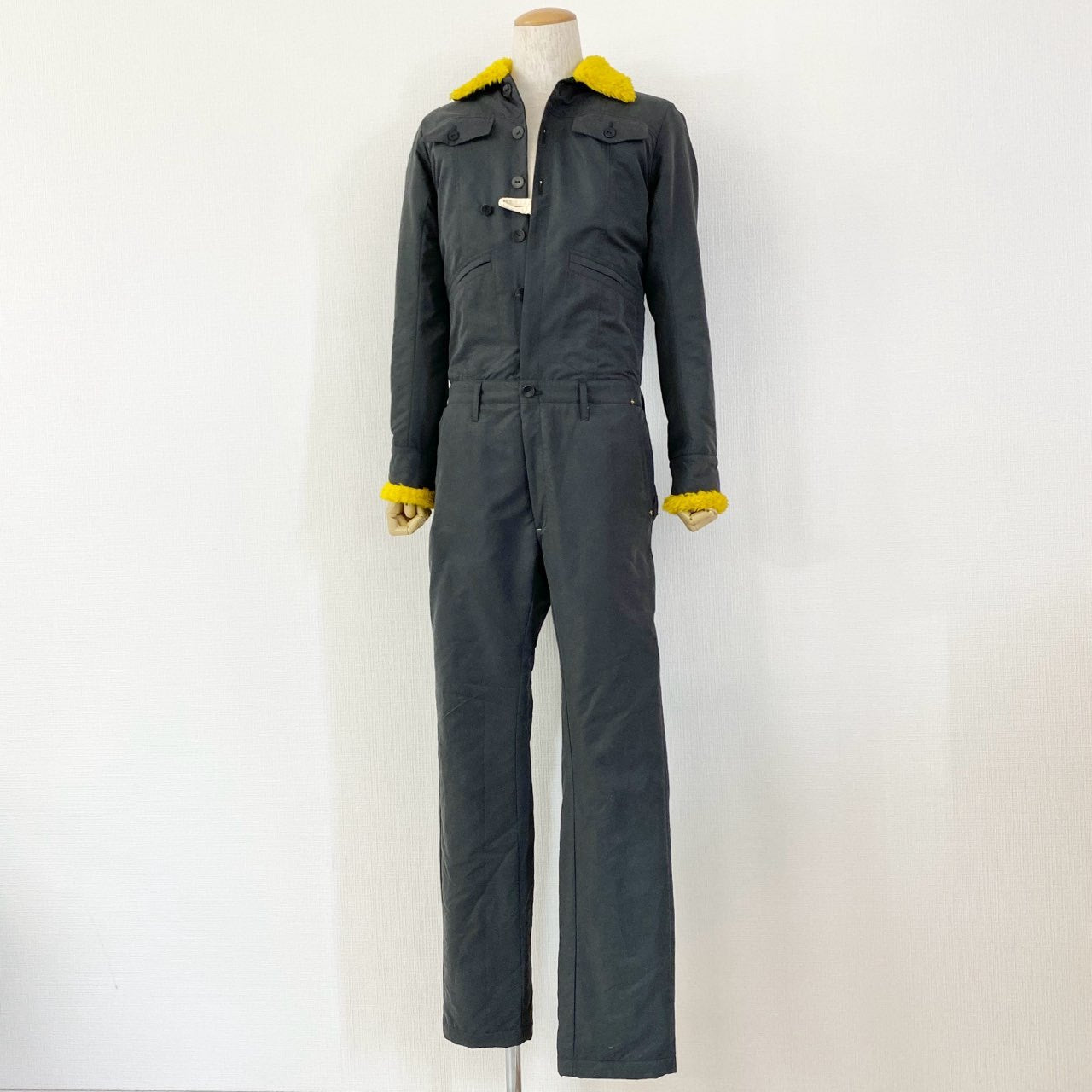 17c13 Leh レー TSUNAGI つなぎ ジャンプスーツ ボア S グレー 日本製 オールインワン カバーオール 続服 冬
