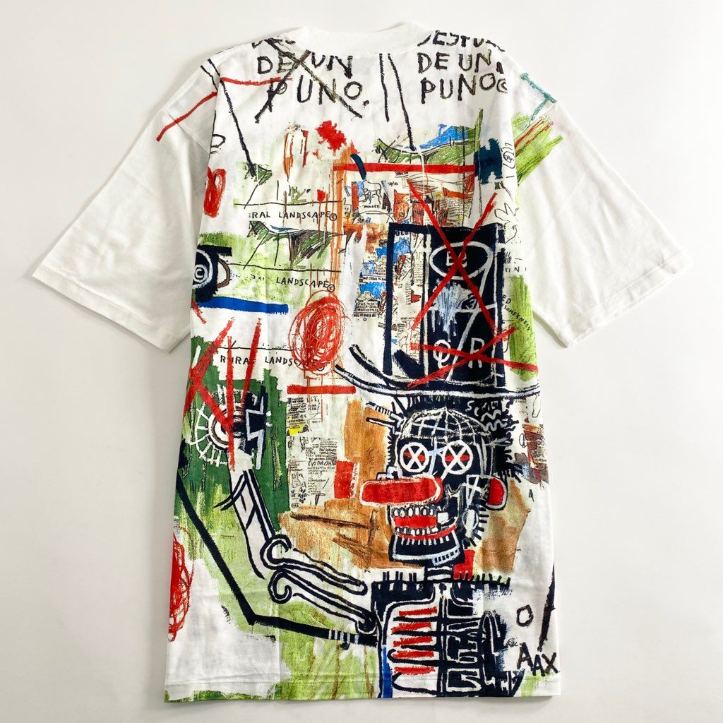 56b13 《美品》 BASQUIAT バスキア 00’s デッドストック 展覧会限定 アートTシャツ ホワイト 日本製 ジャン=ミシェル バスキア カットソー TEE 絵画