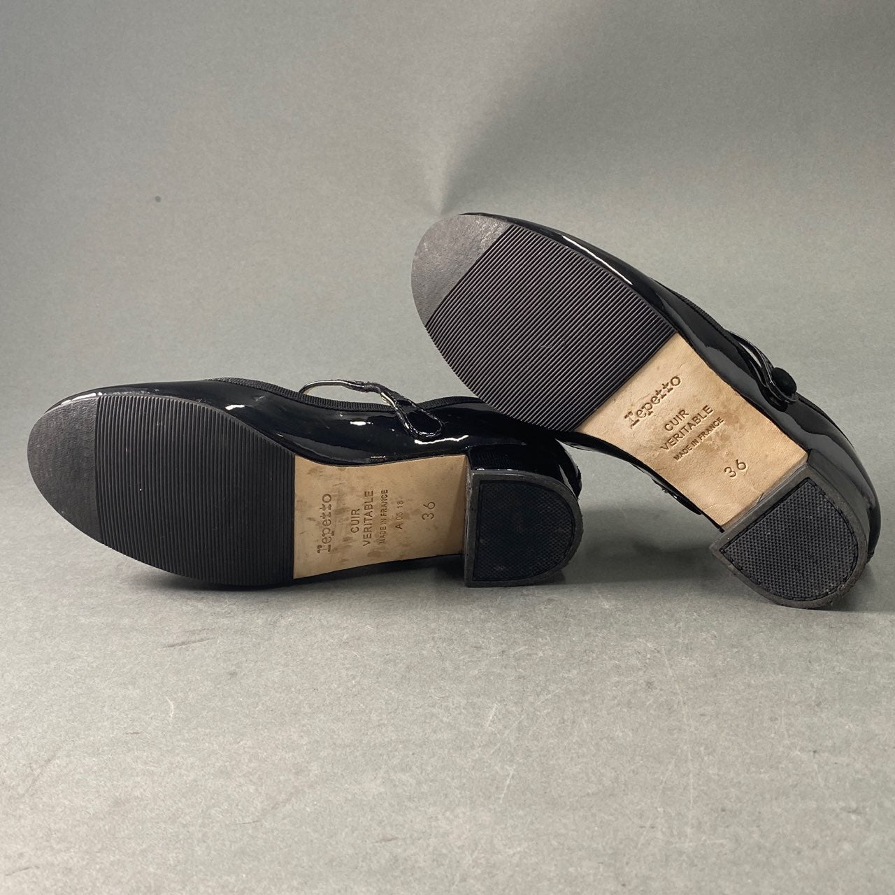 3a24 repetto レペット フランス製 MARY JANE ROSE メリージェーン ローズ ストラップ パンプス シューズ バレエシューズ 36 ブラック パテントレザー ラウンドトゥ MADE IN FRANCE