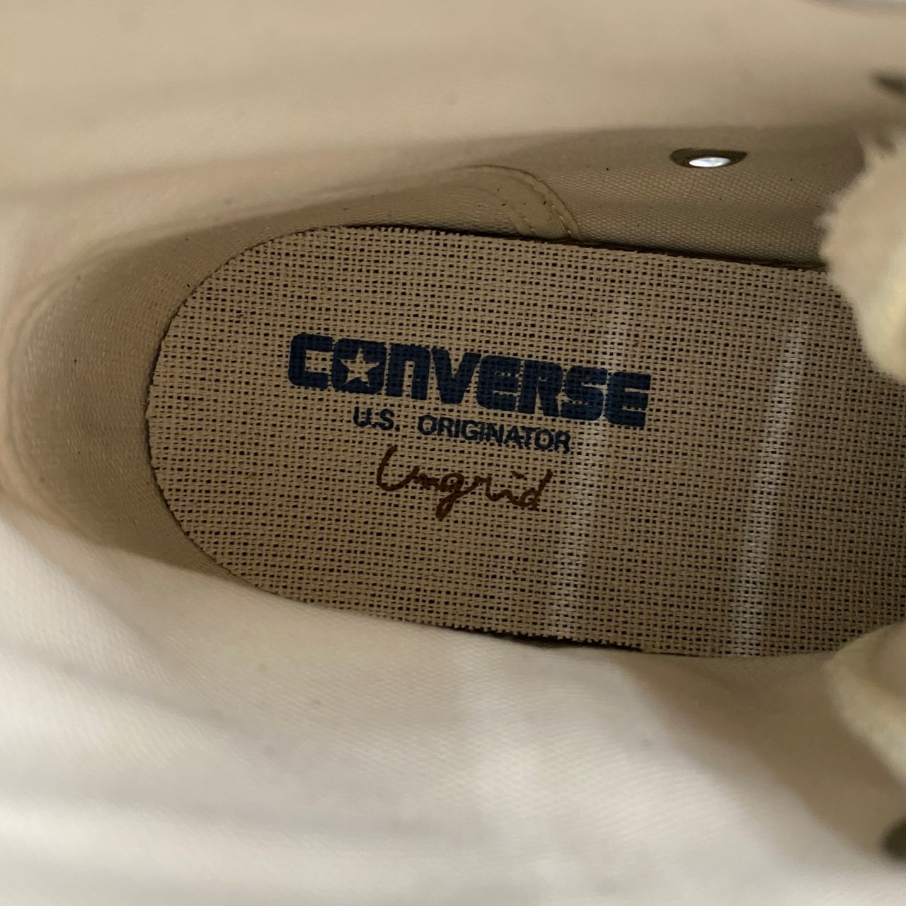 L9《未使用》converse コンバース × Ungrid アングリッド ALL STAR Hi 23.5cm アイボリー スウェード ハイカット スニーカー