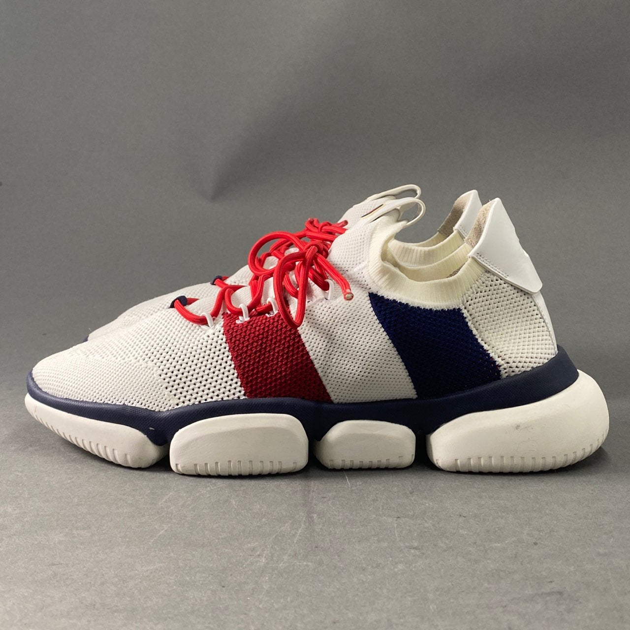 8a24 MONCLER モンクレール THE BUBBLE SNEAKER ローカットスニーカー シューズ レースアップ 41 ホワイト トリコロール スポーツシューズ