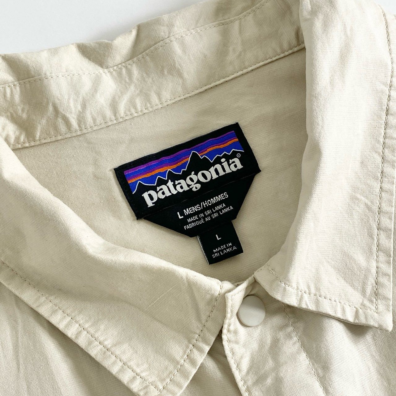 52b26 patagonia パタゴニア シャツジャケット L ベージュ メンズ スナップボタン トップス アウター 長袖 上着