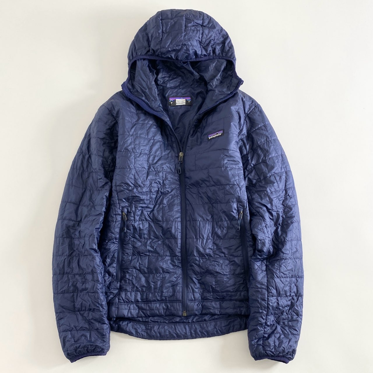 37A12 patagonia パタゴニア Nano Puff Hoody ナノパフフーディ XS ネイビー PRIMALOFT プリマロフト ジャケット アウター アウトドア
