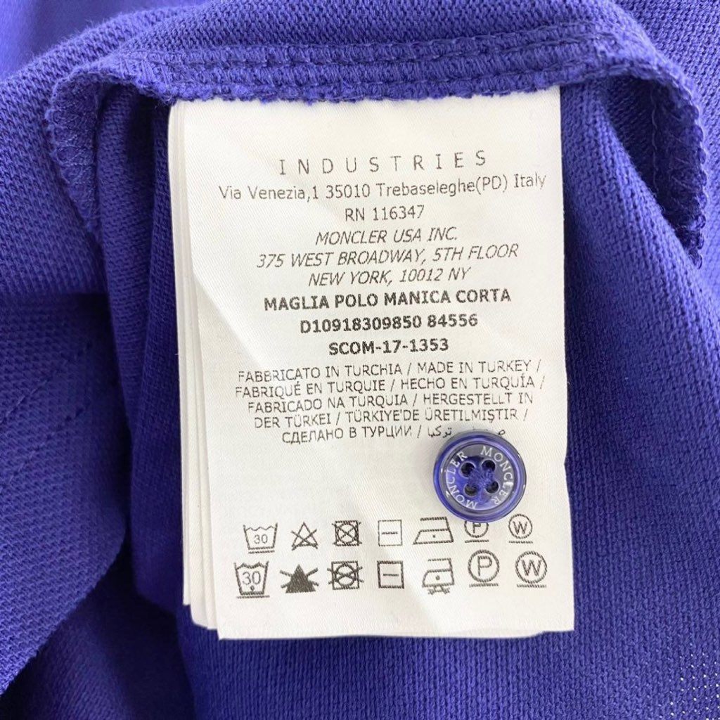 7e19-2 タグ付 MONCLER モンクレール ロゴワッペンポロシャツ サイズS ネイビー MAGLIA POLO MANICA C マリアポロマニカ 半袖