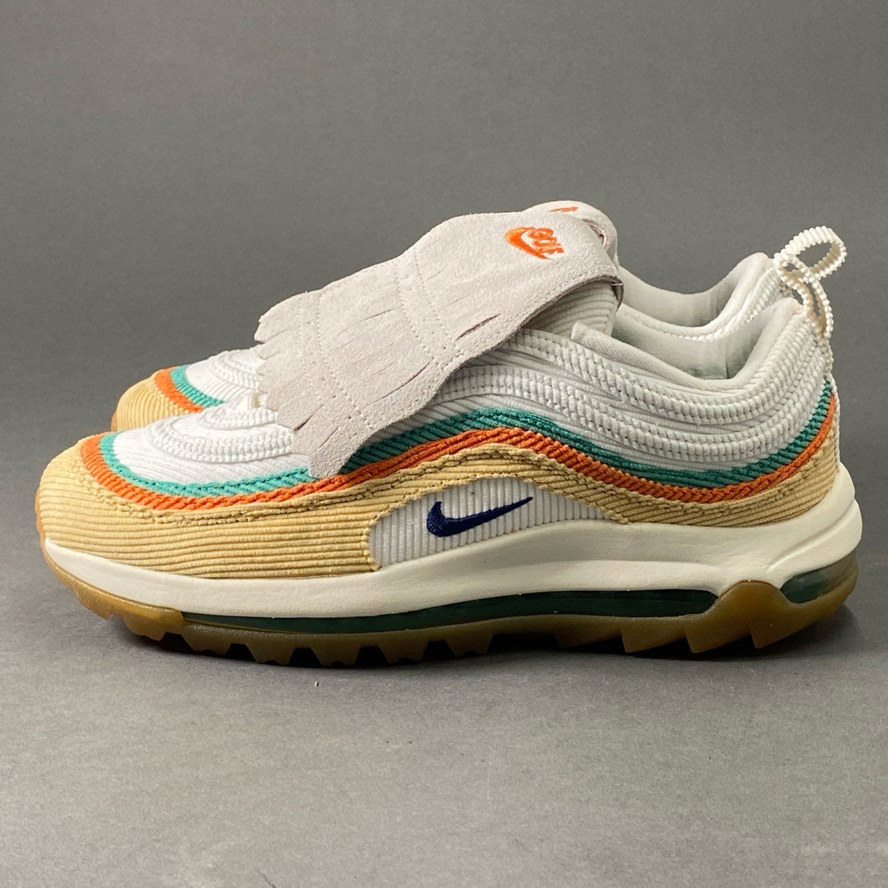 5c8 《美品》 NIKE ナイキ CJ0563-200 AIR MAX 97 GOLF NRG エアマックス97 ゴルフ 26cm ホワイト グリーン ベージュ オレンジ