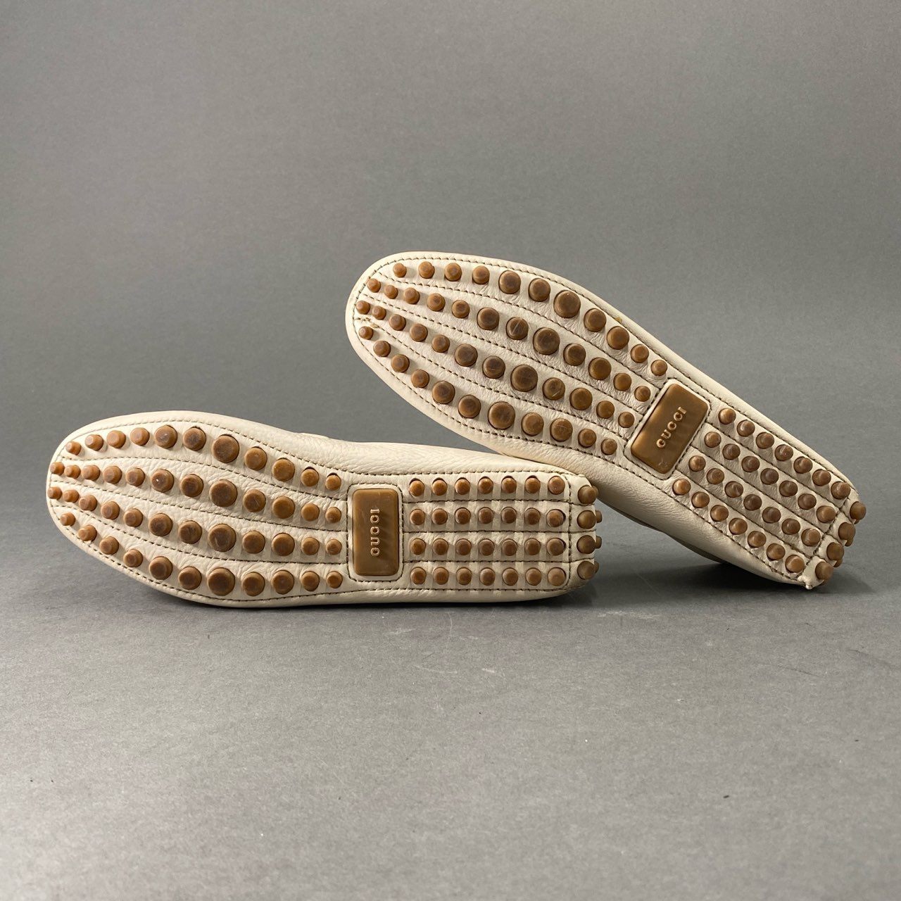 3c1 GUCCI グッチ イタリア製 タッセルローファー ドライビングシューズ スリッポン 36 クリーム ベージュ系 レザー MADE IN ITALY