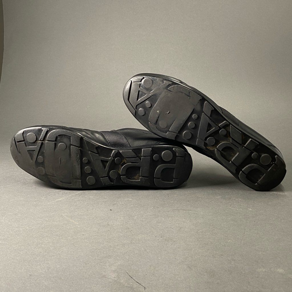 1c5 PRADA SPORTS プラダスポーツ ローカット スニーカー 8 ブラック レザー レースアップ シューズ