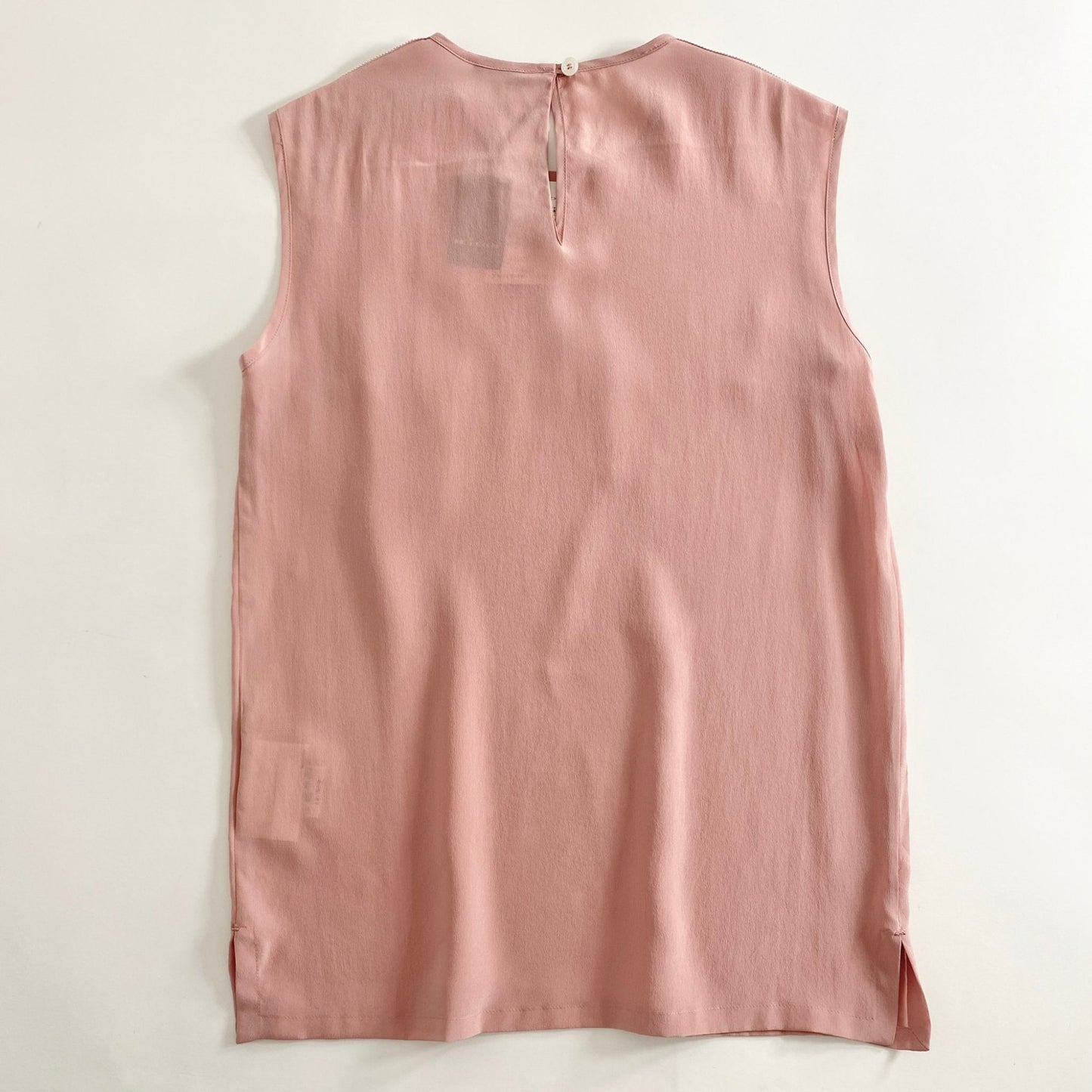 1a31 《未使用》 定価\134,000 Kiton キトン NAPOLI ナポリ ノースリーブシルクトップ ブラウス 38 ピンク イタリア製 絹100%