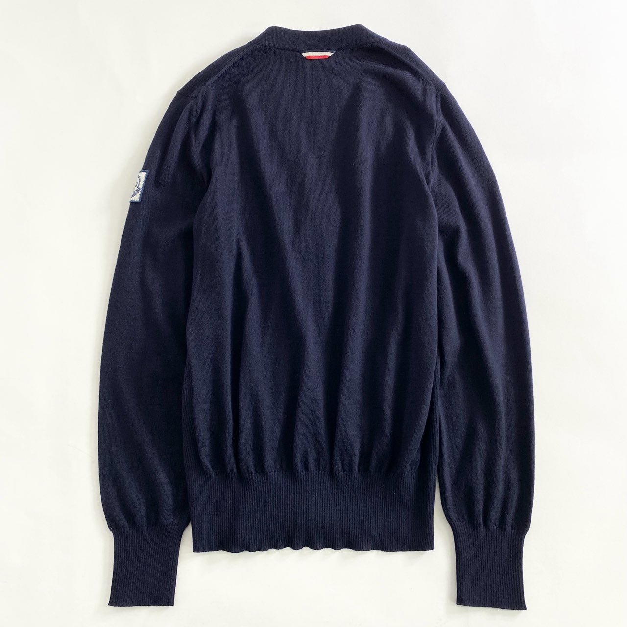 42L7 イタリア製 MONCLER モンクレール MAGLIA TRICOT CARDIGAN M ネイビー カーディガン 羽織 Vネック ワッペン