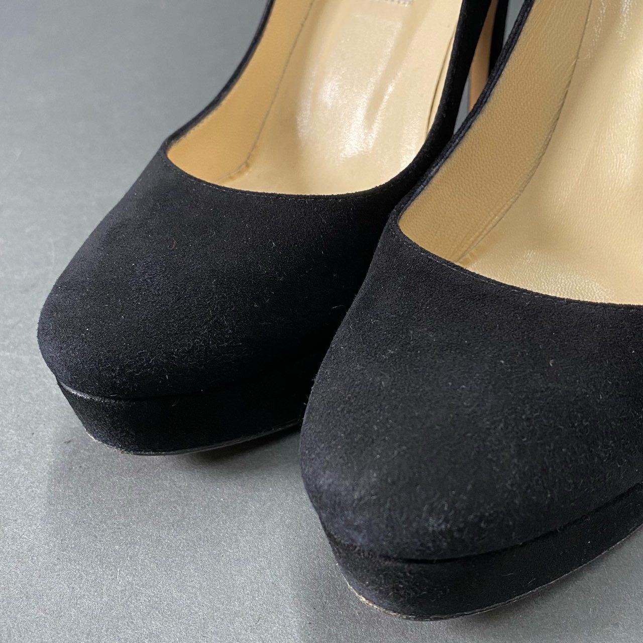 4c8-2 JIMMY CHOO ジミーチュウ イタリア製 ハイヒール パンプス シューズ 38 ブラック スエード レザー MADE IN ITALY