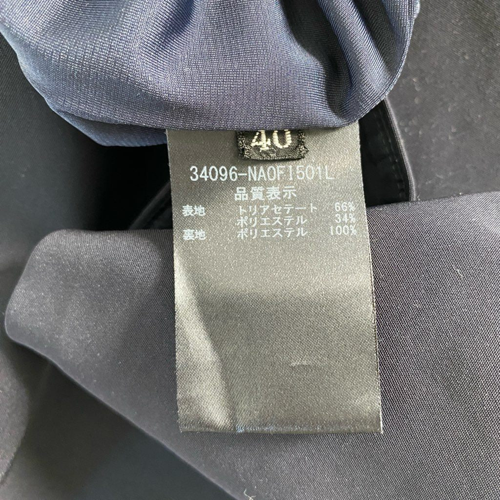 52c11 FOXEY NEW YORK フォクシーニューヨーク タック コクーンドレス ワンピース 40 ミッドナイトブルー 34096 日本製 ノースリーブ