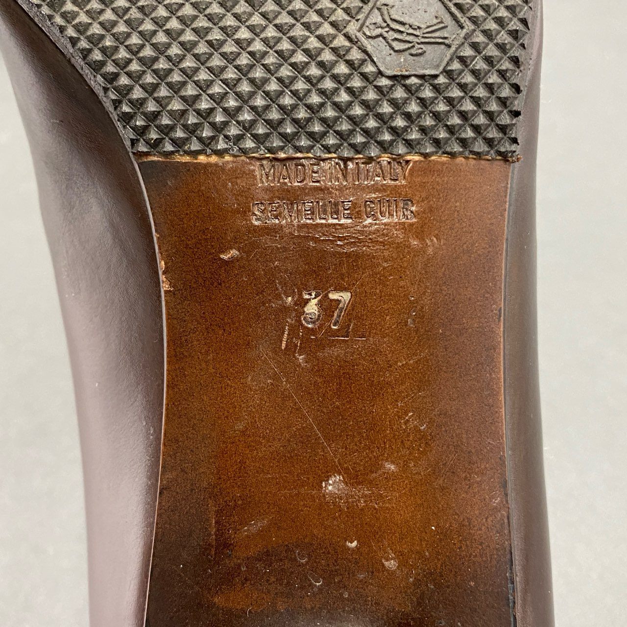 3c1 CELINE セリーヌ イタリア製 ビットローファー ヒール パンプス シューズ 37 ブラウン レザー レディース MADE IN ITALY